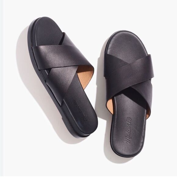 Madewell Shoes - MADEWELL Black Crisscross Slide Sandals
